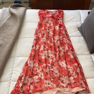 Amsale Amore Pink Floral Silk Gown